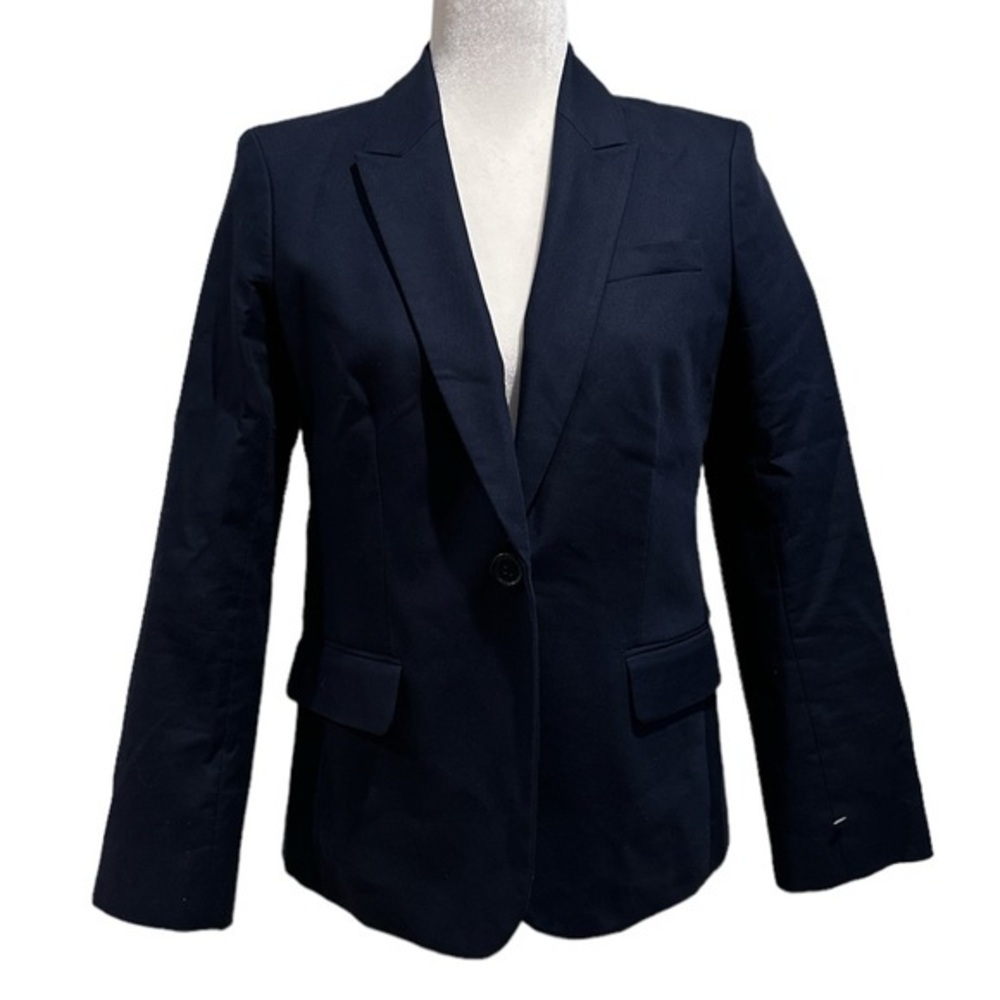 J. CREW FACTORY SUITING NAVY COTTON BLAZER JACKET 6